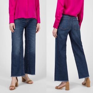 NEW Maje Pamier Wide Leg Medium-Dark Wash Blue Jeans Size FR 34 / US 0